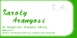 karoly aranyosi business card